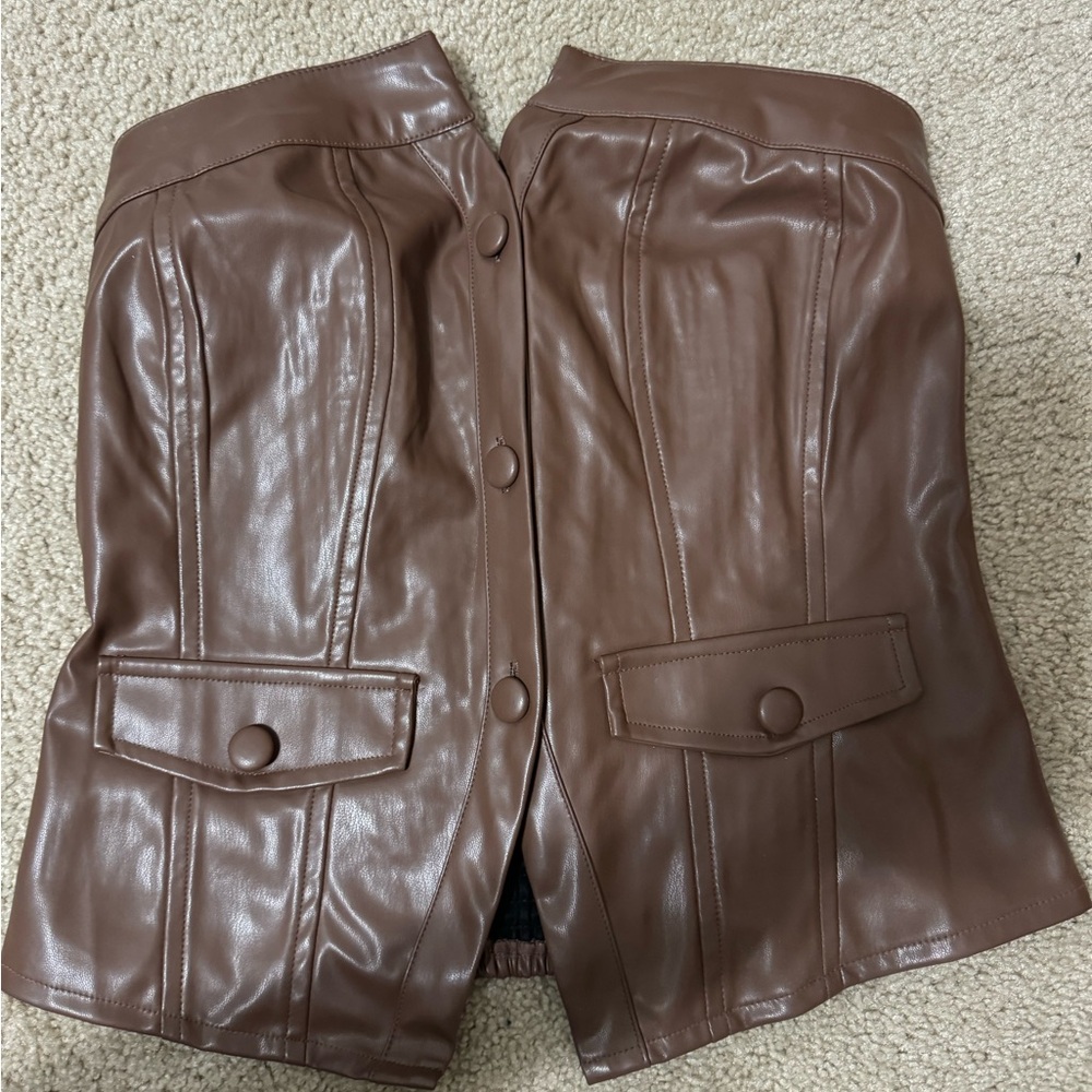 Brown Women's Strapless Top